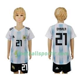 Tenue Argentine Dybala 21 Enfant Domicile Coupe du monde 2018 Maillot de Foot